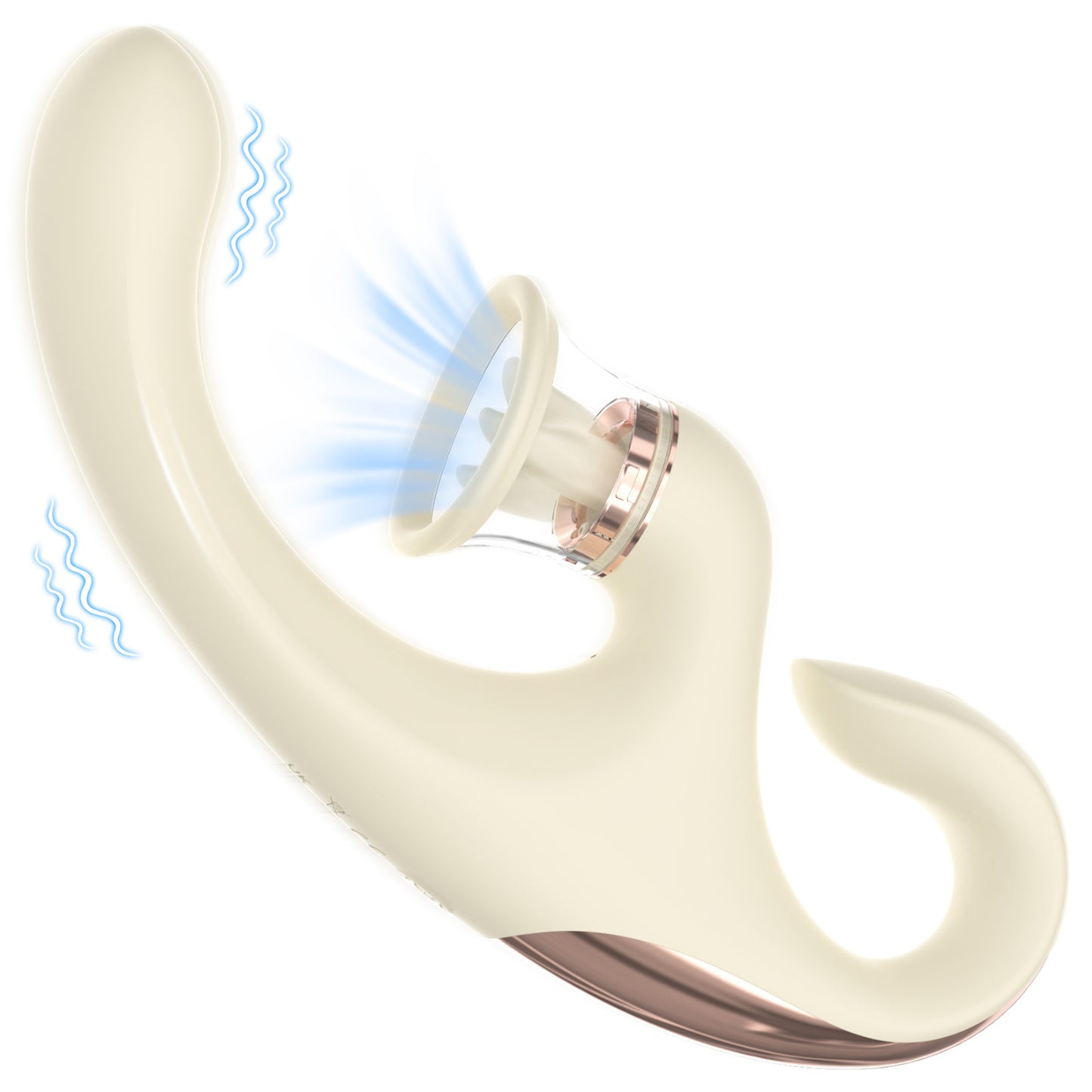 9+9 Dual Stimulation Clitoral Suction & G-spot Vibrator - Beige - image 3