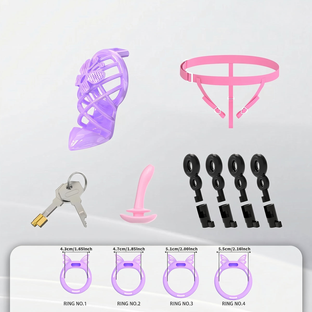 Invisible Butterfly Chastity Cage - Purple - M - image 11