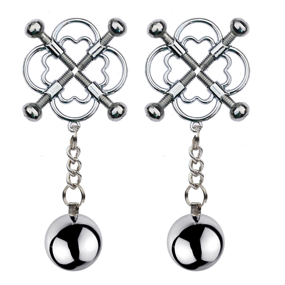 BDSM Clover Nipple Clamps Nipple Clips - Silver - image 0