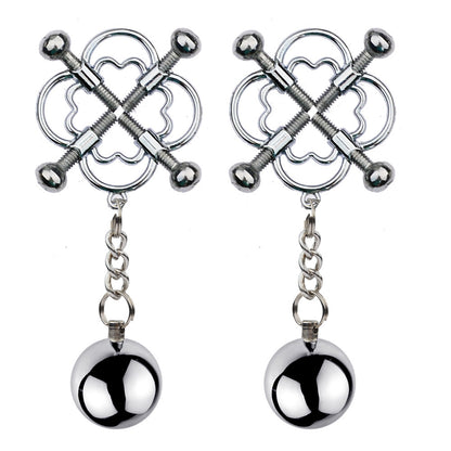 BDSM Clover Nipple Clamps Nipple Clips - Silver - image 0