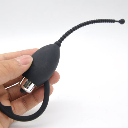 Quiver Vibrating Penis Plug E-stim Urethral Sound - BLack - image 2