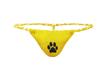 Men's Bear Paw Print Thong - Yellow - XXL - image 17