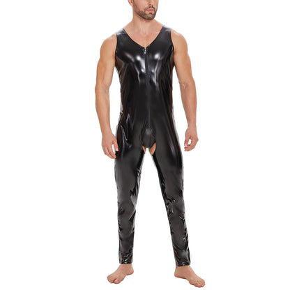 Men Shiny Leather Jumpsuit - image 0