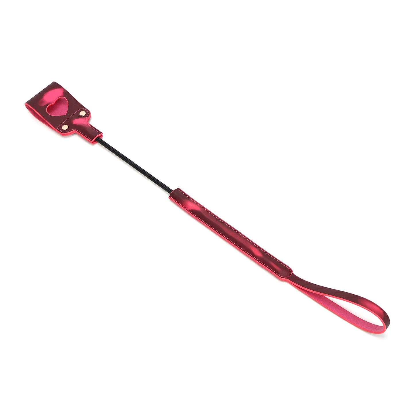 Heart Cutout Leather Whip - 54cm - image 6