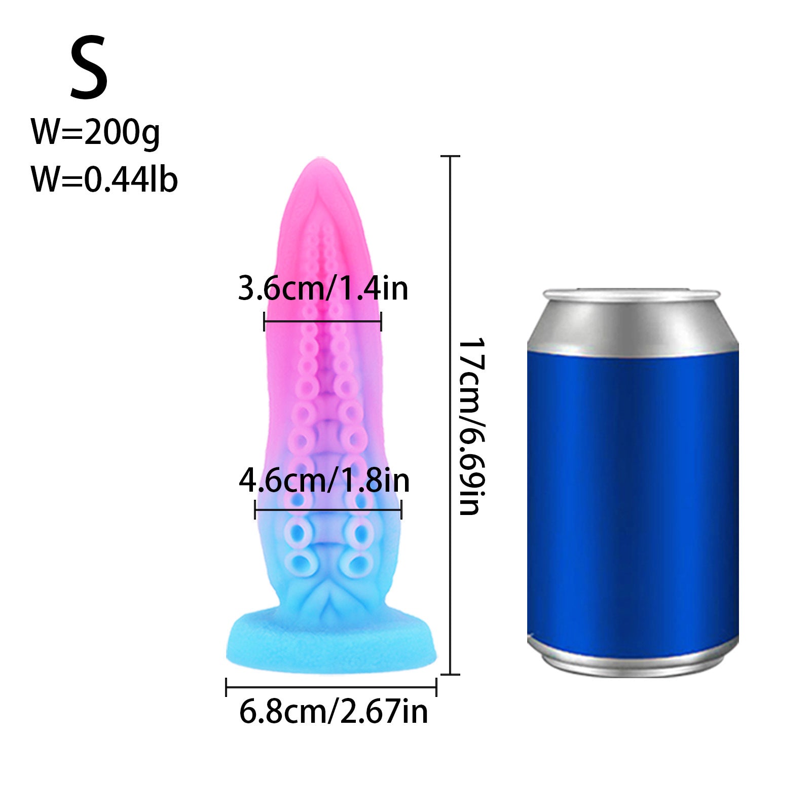 Octopus Tentacle Silicone Dildo - Blue & Pink S - image 4