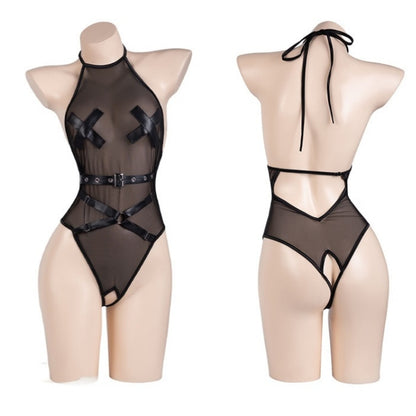 Midnight Rose · Sheer Halter Bodysuit - image 7