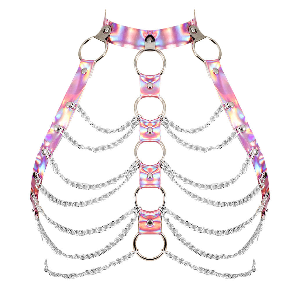 Laser-Cut Body Chain Harness - Pink - image 3