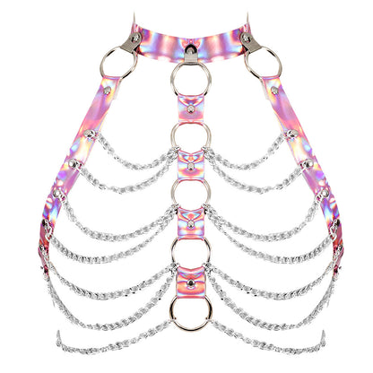 Laser-Cut Body Chain Harness - Pink - image 3