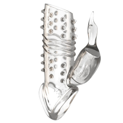 Double Pleasure Vibrating Penis Sleeve - Clear A - image 14