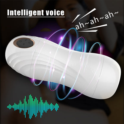 Flesh Vibe Masturbator with Vibration, Suction, and Tugging 3 Mode - White - image 3