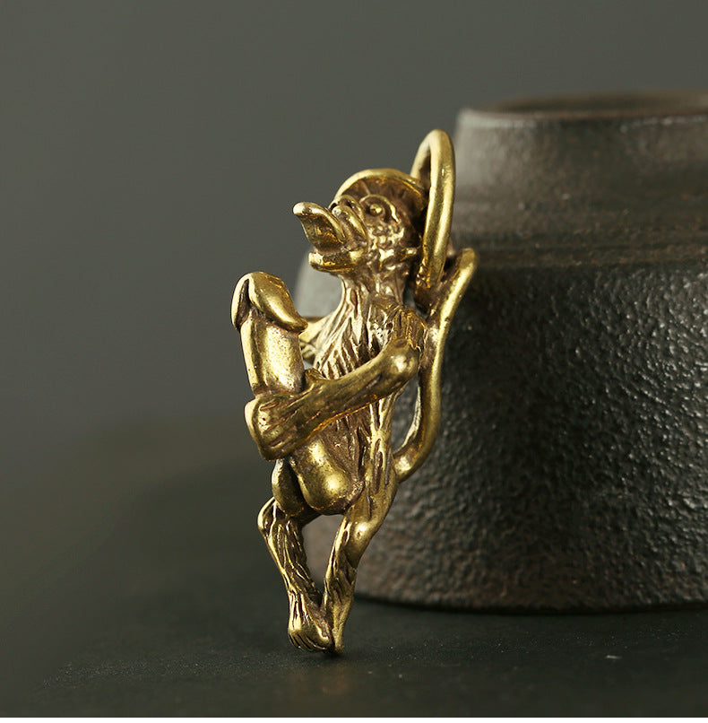 Copper Monkey Penis Pendant - Monkey - image 1