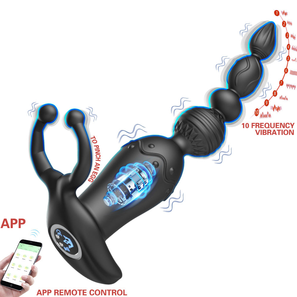 App Control Vibrating Beaded Butt Plug - image 0