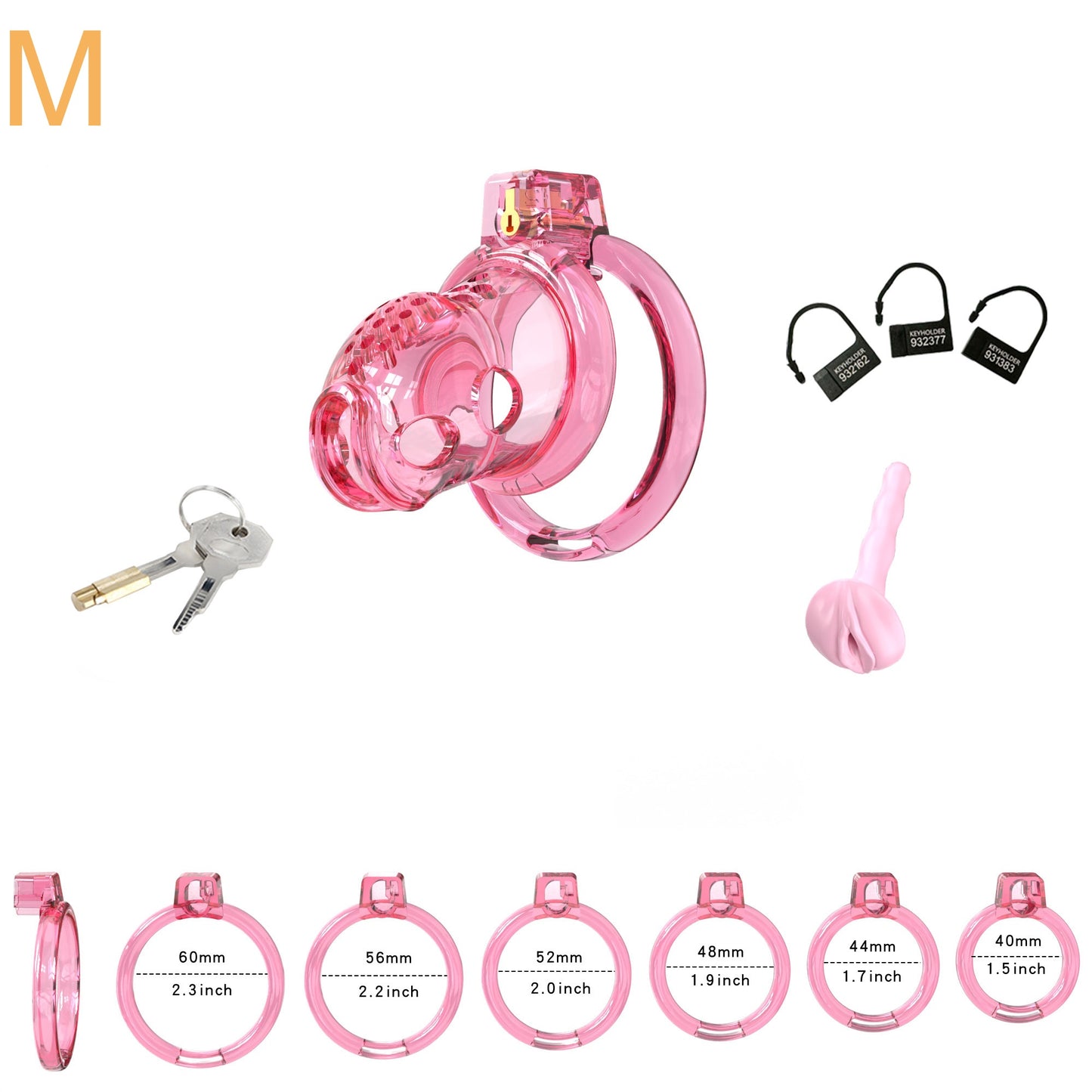 Elastic Male Chastity Cage - Pink - M - image 6