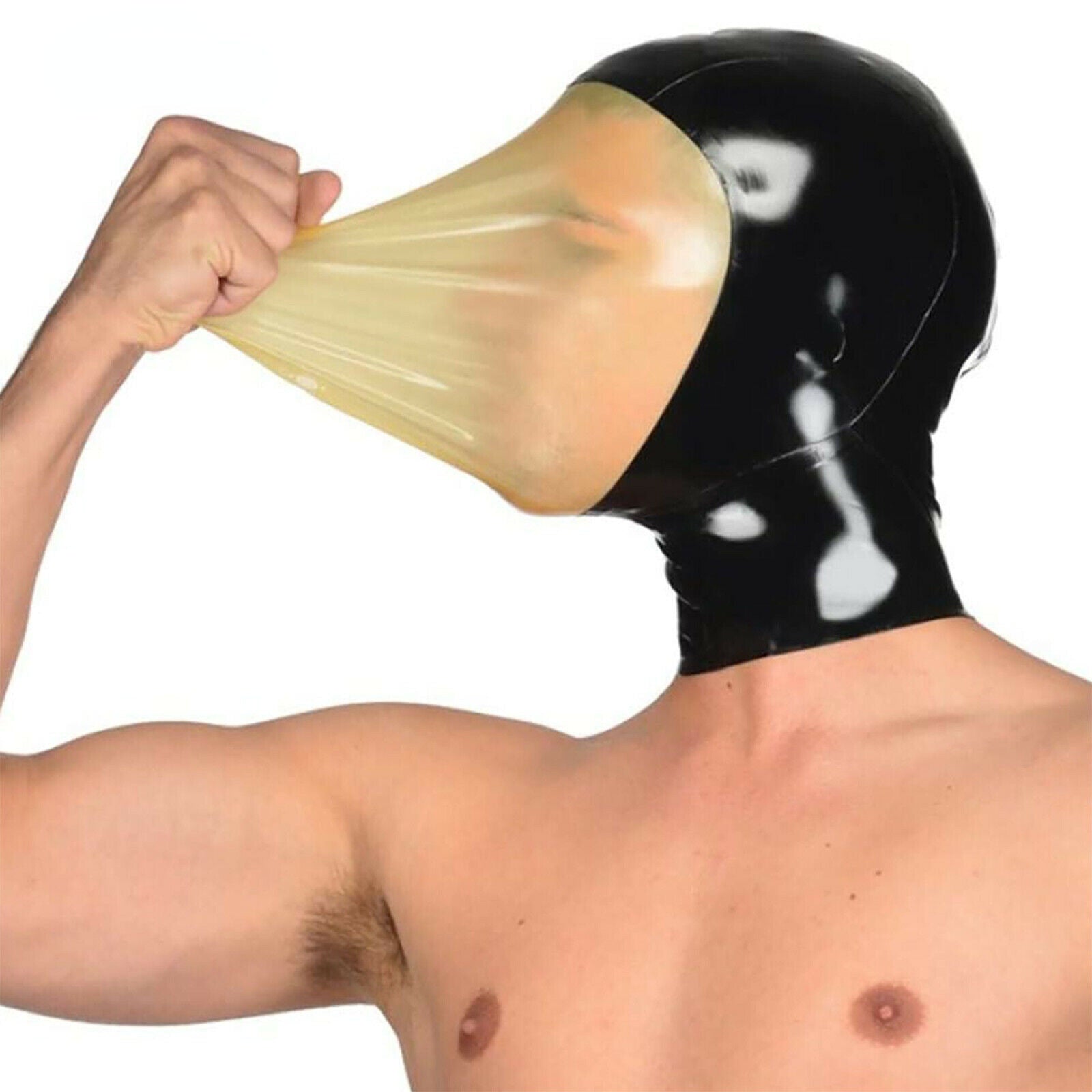 Latex SM Mask With Translucent Face - S (withou small hole for breathing) - image 0