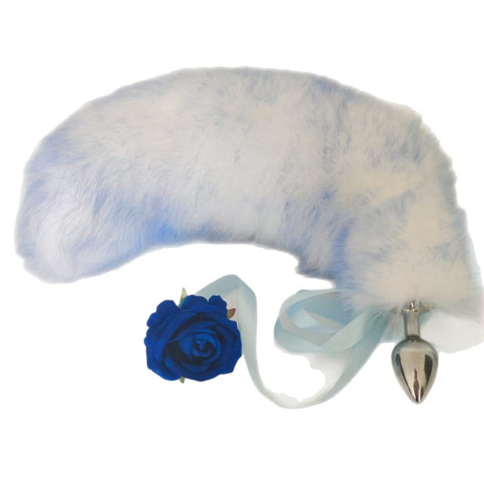 15.4'' Ice Blue Fox Tail Plug Set - 1.34'' - image 0