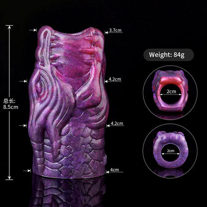 Silicone Cock Sleeve Monster Dragon Big Knot Penis Extender - I - S - image 17