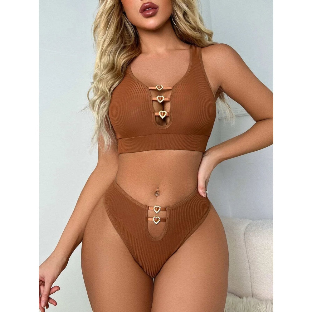 Sheer Lace Lingerie Set for Women – Deep V Teddy with G-String Panties - image 8