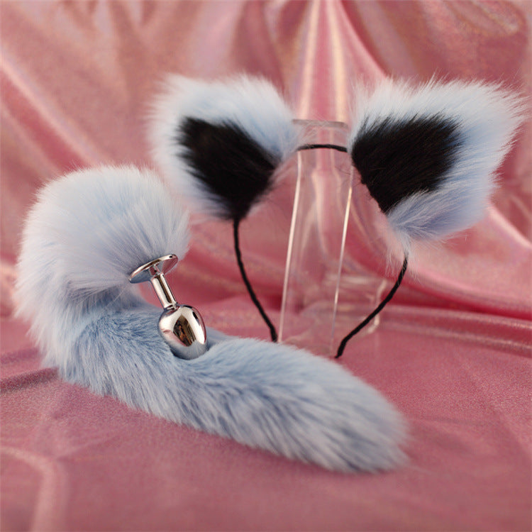 Cute Soft Cat Ears Headbands with 40cm Tail  Erotic Cosplay Accessories - D - image 2
