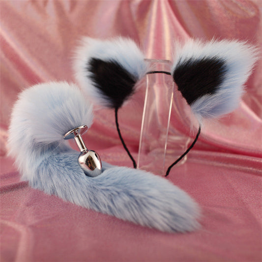 Cute Soft Cat Ears Headbands with 40cm Tail  Erotic Cosplay Accessories - D - image 2