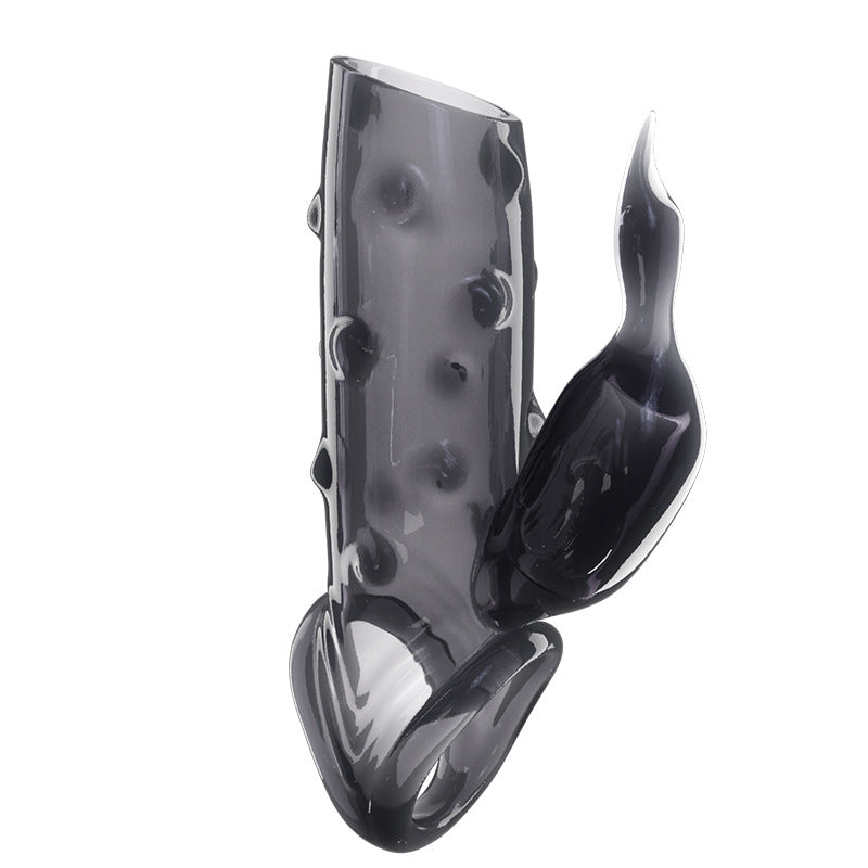 Double Pleasure Vibrating Penis Sleeve - Black B - image 13