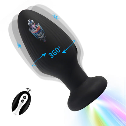 Multicolor Fox Tail Light Up Butt Plug - rotating & vibrating &Colorful lights- remote control - image 29