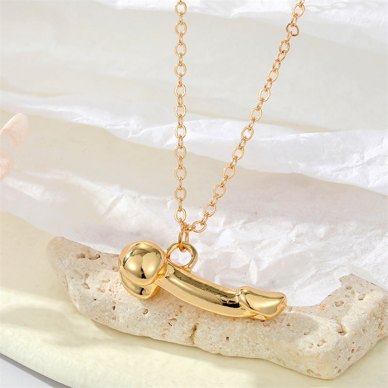 Pendant Penis Necklace - Gold - image 1