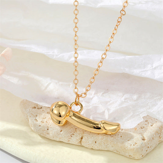 Pendant Penis Necklace - Gold - image 1