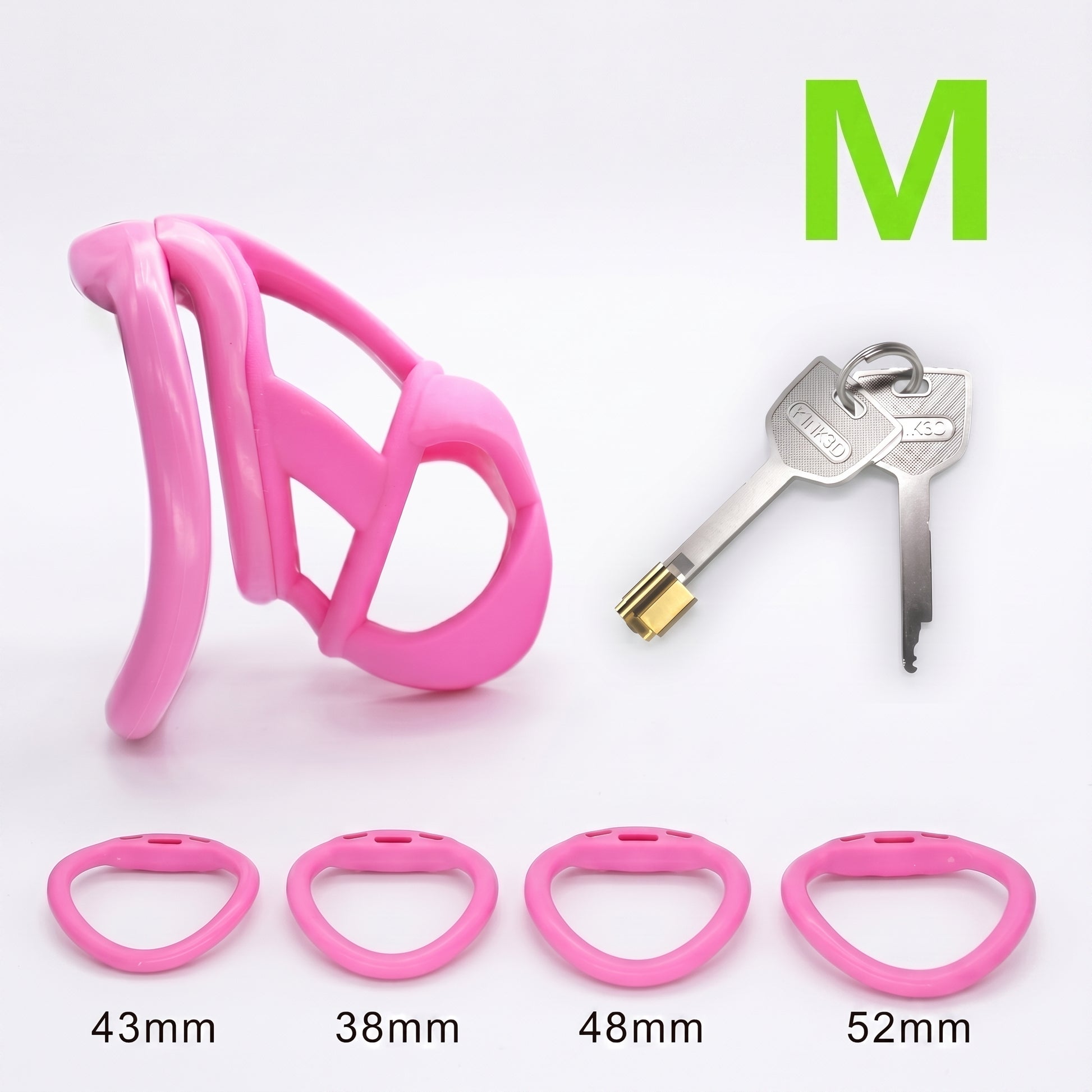 StealthCore Male Chastity Cage - Pink M Arc Ring - image 15
