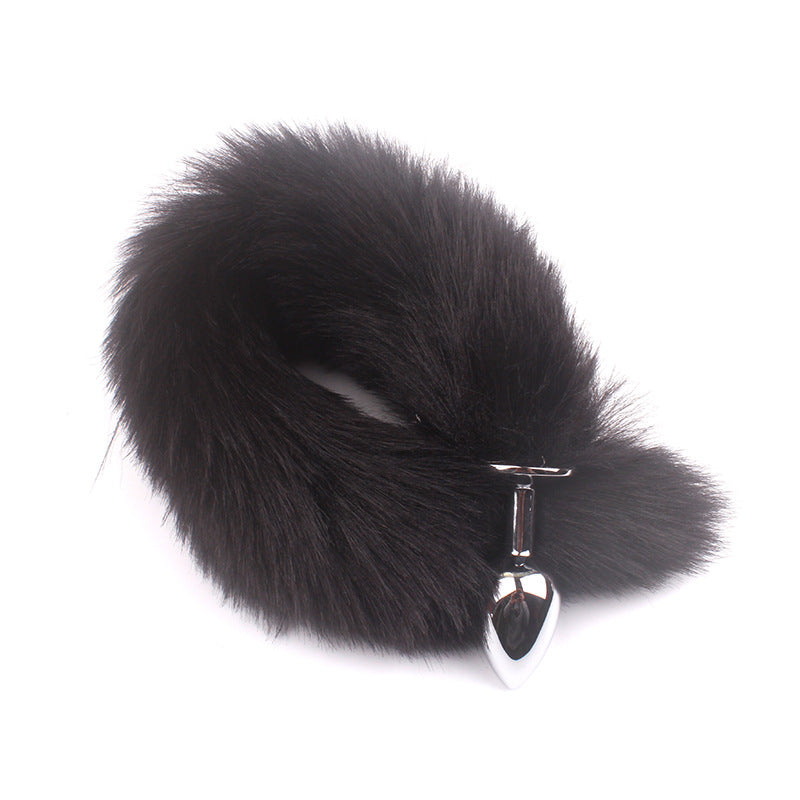 Black Fox Tail Butt Plug • 18.1 Inch Tail - Black - image 0