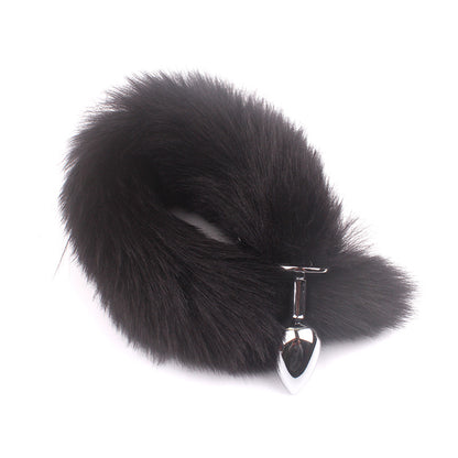 Black Fox Tail Butt Plug • 18.1 Inch Tail - Black - image 0