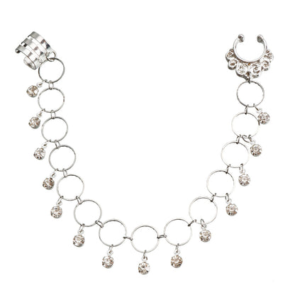 Vintage Nose to Ear Chain – Crystal Tassel Dangle Jewelry for Weddings & Parties - image 0