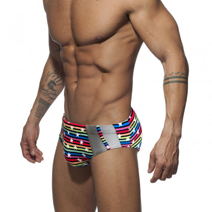 USA Silver Stud Rainbow Swim Briefs Men Underwear - image 1