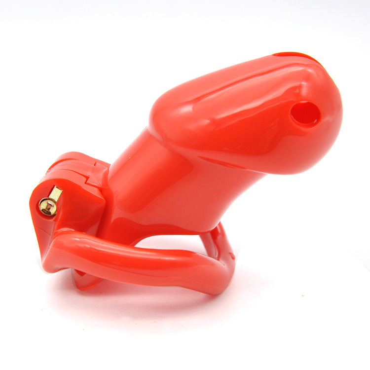 Sissy Bitch High Security Keyed Tumbler Locking Male Chastity With 4 Base Cock Ring Sizes - Red - image 0