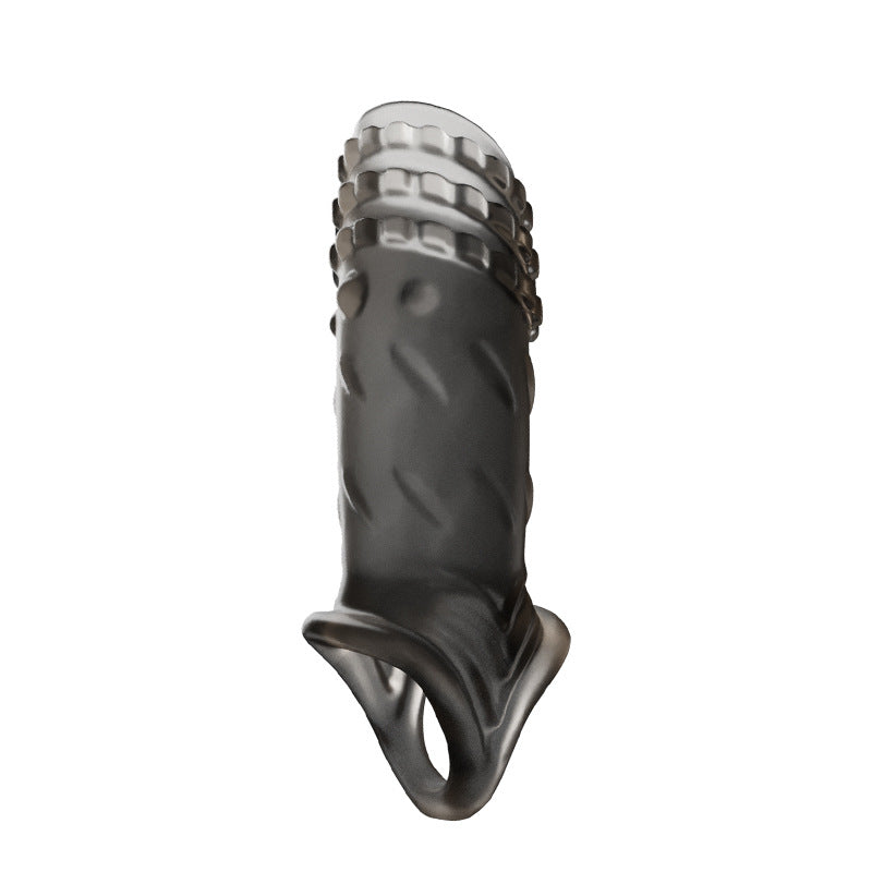 Reusable Silicone Penis Sleeve Glans Penis Enlarger Extender - Gear - Black - image 11