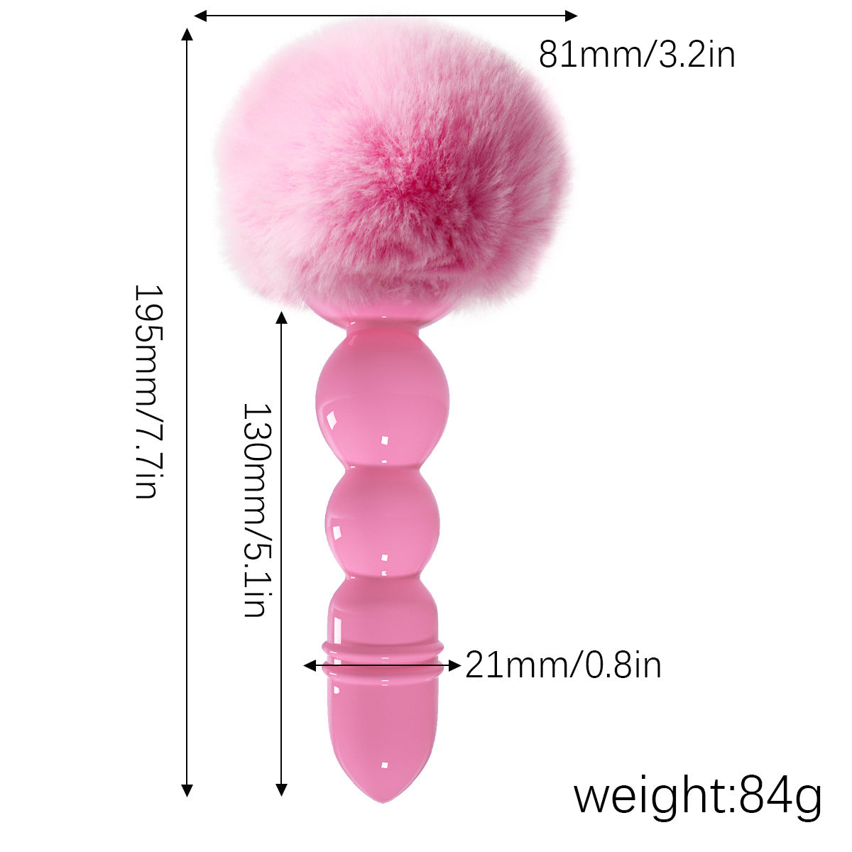Ergonomic Bunny Tail Butt Plug - A - Pink - image 6