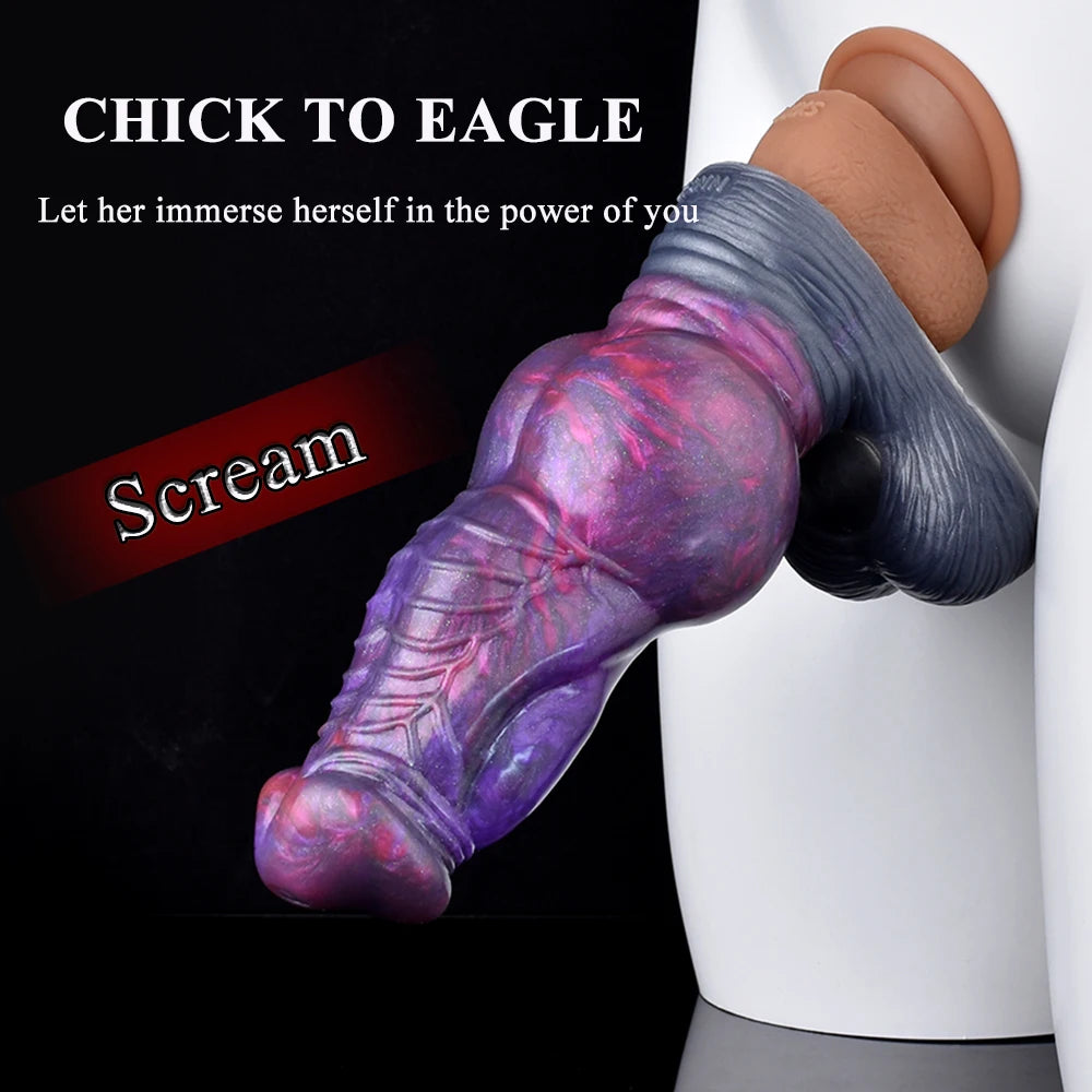 Silicone Cock Sleeve Monster Dragon Big Knot Penis Extender - image 0