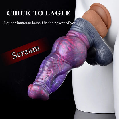 Silicone Cock Sleeve Monster Dragon Big Knot Penis Extender - image 0