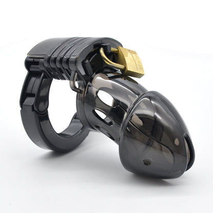 Red Jacked Adjustable Locking Male Cock Cuff Chastity Device - Black - image 1
