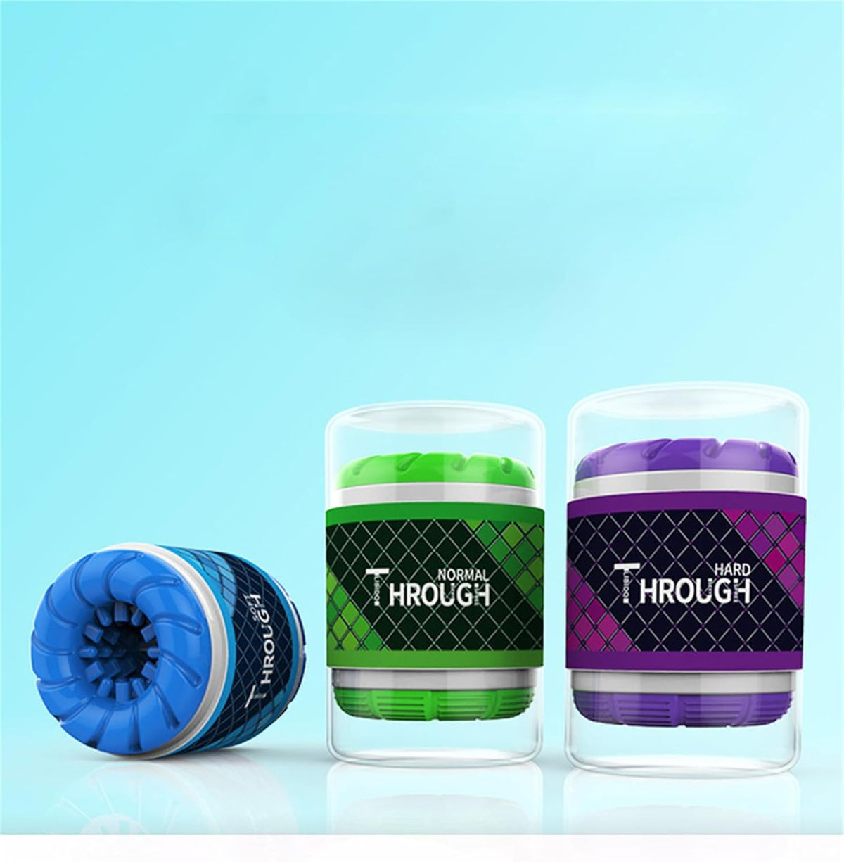 Male Penis Exercise Trainer Triple Texture Masturbation Cup Double Head - image 1