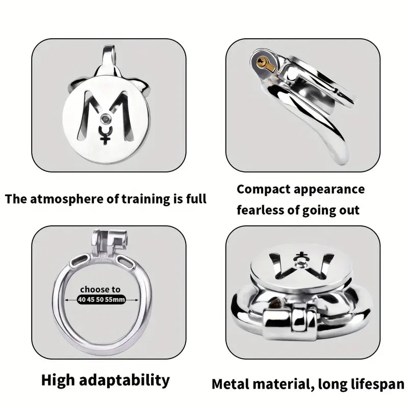 M-shaped Flat Stainless Steel Negative Inverted Chastity Penis Lock Cage - image 3