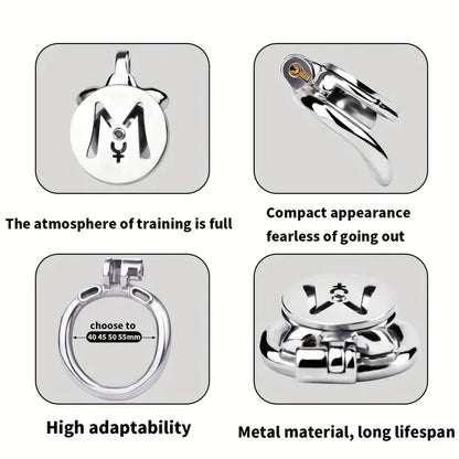 M-shaped Flat Stainless Steel Negative Inverted Chastity Penis Lock Cage - image 3