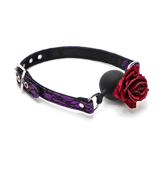 Breathable Adult Ball Gag – Best Bondage Mouth Gag for Couples & BDSM Play - Purple - image 1