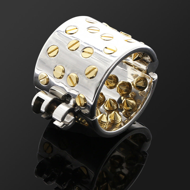 Kali's Teeth Femdom CBT Chastity Cage Device - Silver & Gold - image 0