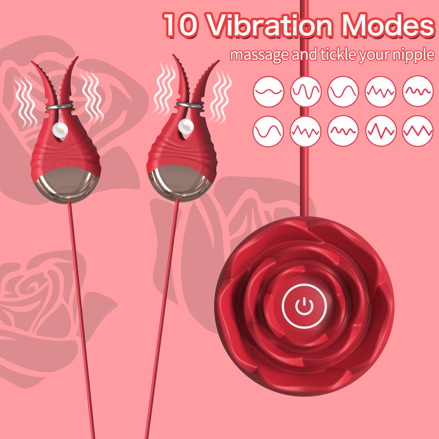 Rose Vibrating Nipple Clips - image 3