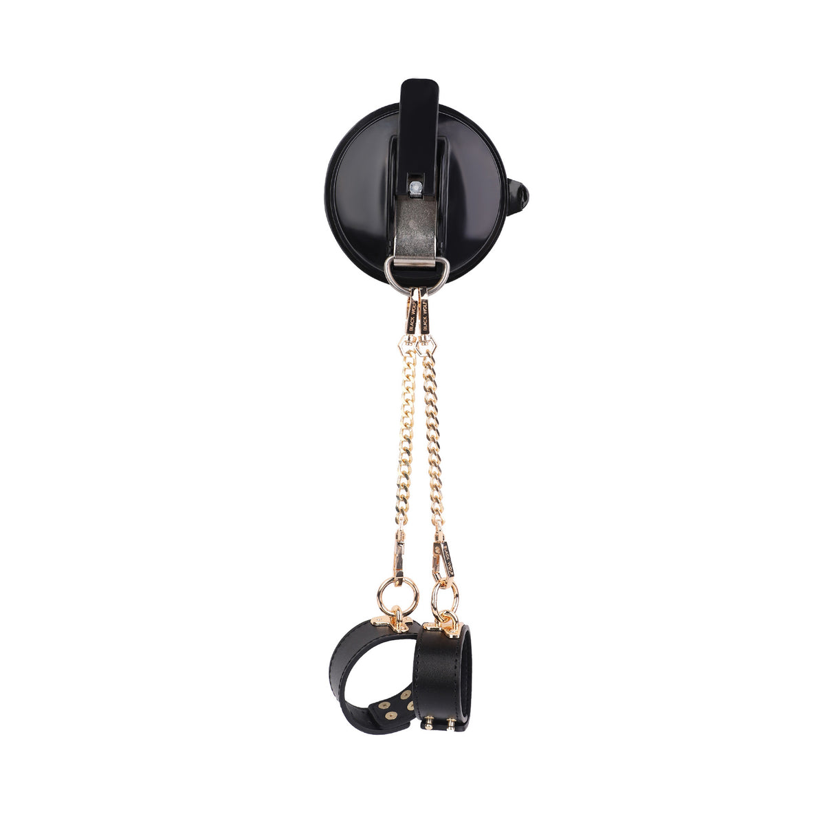 Adjustable Suction Cup Wrist Cuffs – Soft PU Material with Secure Chain Connection - Black - image 2