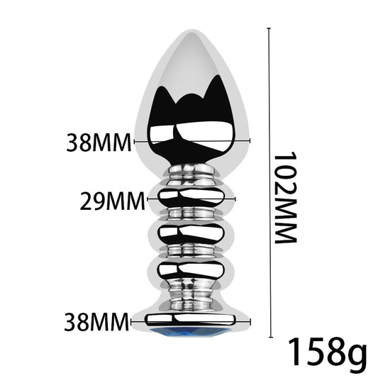 3-Piece Stainless Steel Crystal Butt Plug Set - image 0