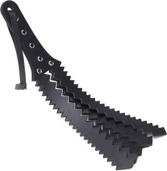 Serrated Faux Leather Flogger - Black - image 0