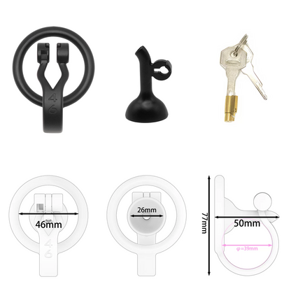 3D Printed Inverted Chastity Cage - Black - 46mm - image 7