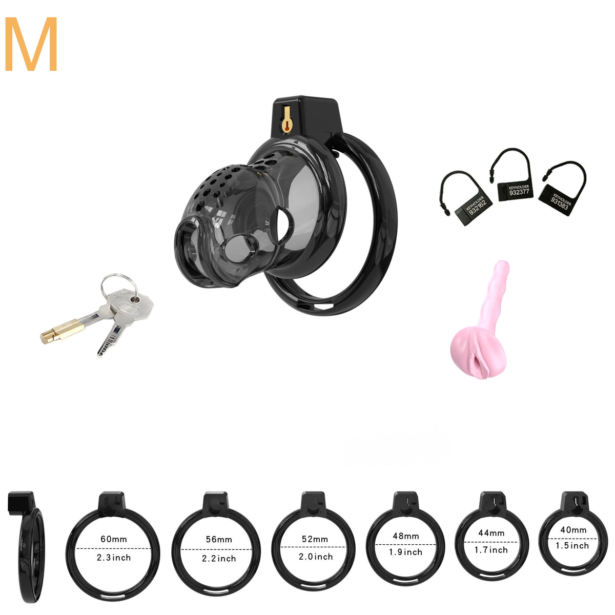 Elastic Male Chastity Cage - Black - M - image 16