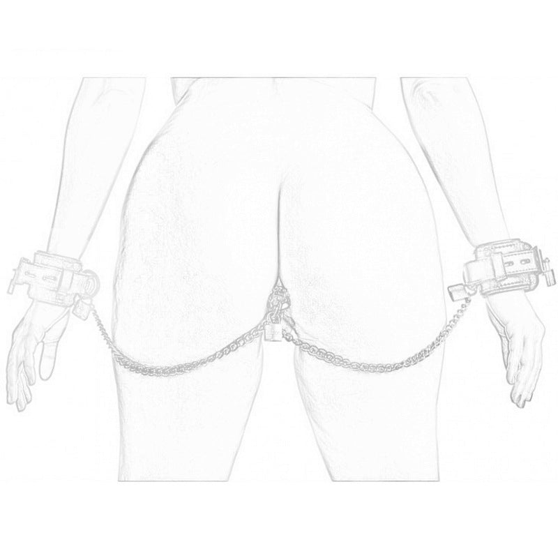 BDSM Gear Handcuffs with Beaded Butt Plug - image 1
